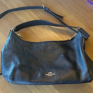 Coach Pebbled Black Leather Shoulder Bag